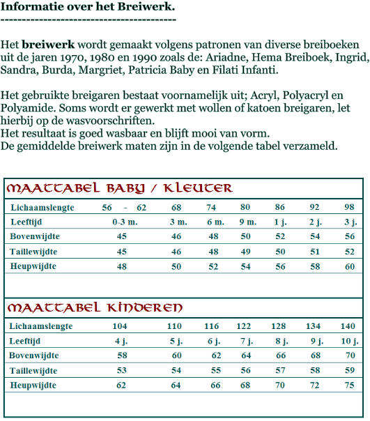 Kinderkleding Breiwerkjes